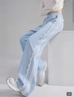 SHEIN カジュアルパンツ ライトブルー 【 190066985 】