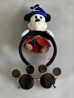 ミッキーマウス 魔法使いカチューシャ サングラスセット　ディズニーランド