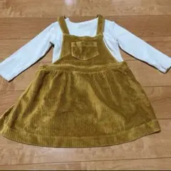 ユニクロ　ベビー　コーデュロイ ジャンバースカート セット　ロンT 長袖　80