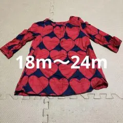 ベビーGAP ハート柄 長袖ワンピース 18m～24m