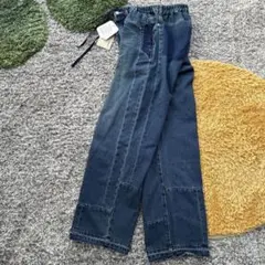 REMIXデニムストレートパンツ USED NAVY