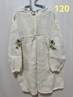 バースデイ ワンピース 花刺繍 長袖 120