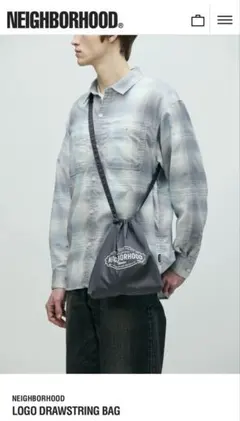 NEIGHBORHOOD LOGO DRAWING BAG グレー ラストのサムネイル