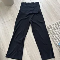 無印良品　マタニティパンツ　リブワイドパンツ　黒　ＭＬサイズ