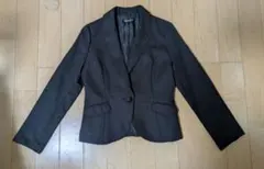 ダークグレー テーラードジャケット リボンデザイン