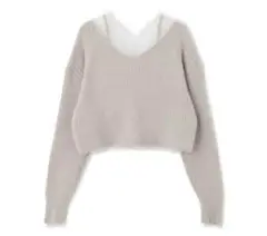 JILL BY JILLSTUART レースキリカエVネックリブニット