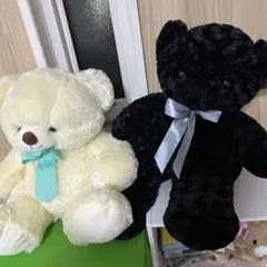 ビッグぬいぐるみ　黒白　ペア　　ふわふわ　未使用　白のくまさん　ベア