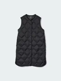 美品 ユニクロ ウルトラライトダウンロングベスト ブラック M