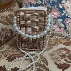 ラタン製ベージュかごバッグ❲最終価格❳