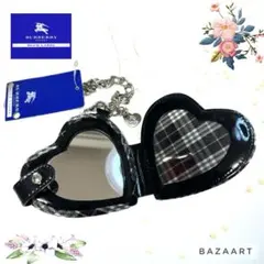 BURBERRY BLUE LABEL ノバチェック ハート型 ミラー 黒