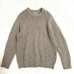 美品　エルエルビーン　ニット　セーター　メンズ　XL　リブ編み　ウール　ベージュ