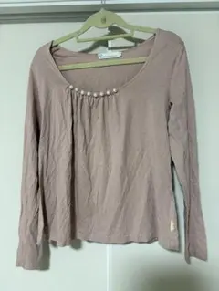 値引き　earth music&ecology パール装飾 長袖トップス