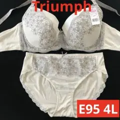 新品未使用 トリンプ Ｅ９５ 可愛いブラ＆ショーツ ４Ｌ セット 大きいサイズ