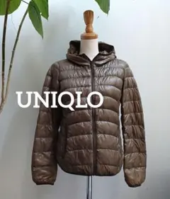 ユニクロ　UNIQLO ウルトラライトダウン フード　袋付き　カーキ　S
