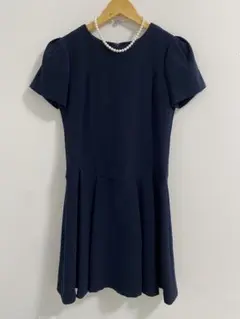 デミルクス 36 ネイビー 膝丈 ワンピース demi-luxe beamsのサムネイル