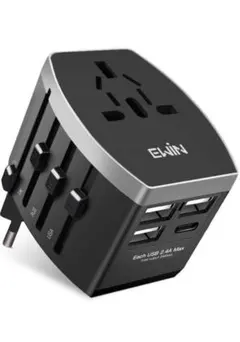 EWIN 海外変換アダプタ　US、UK、EUR、AUS USBポート付き