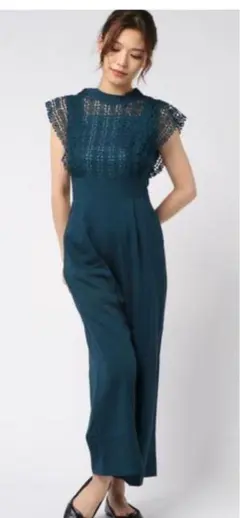 Lace Ladiesパーティドレス　パンツドレス・オールインワン　Ｌ