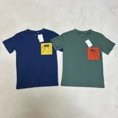 新品未使用タグ付き　140cm 半袖Tシャツセット　まとめ売り　バイカラー　双子