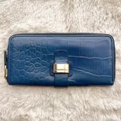 FRANCESCO BIASIA 長財布 ラウンドファスナー ネイビー レザーのサムネイル
