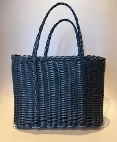 シマウマ♡カゴバッグ♡籐風ラタン風♡ハンドメイド♡ブラックx