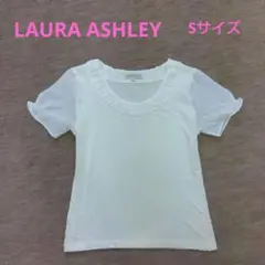 LAURA ASHLEY ホワイト半袖ブラウス Sサイズのサムネイル