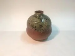 ★新品！　★里見焼き　花瓶　小　緑釉  ◆ 22/2_9