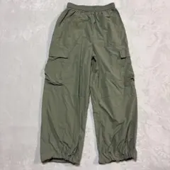 ラコレナイロンカーゴパンツ カーキ色 ウエストゴム