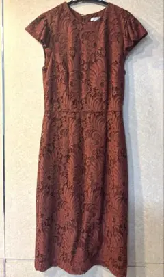 H&M ブラウンレースドレス US 6