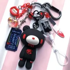じゃらじゃらキーホルダー　黒いクマ☆