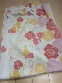 美女と野獣 花柄カーテン 幅約100cm×長さ約200cm(2枚)