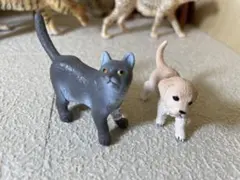 schleich 猫と犬　動物フィギュア2体セット
