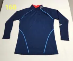 adidas アディダス ハイネック インナー 長袖 160 ネイビー サッカー