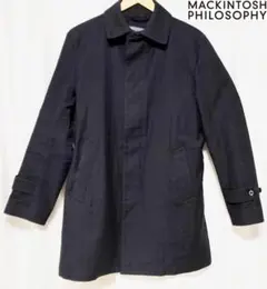 【古着】MACKINTOSH PHILSOPHY 比翼ステンカラーコート 紺38