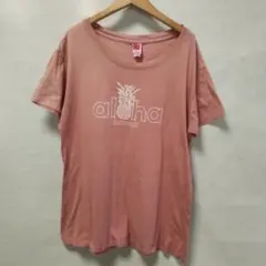 USA古着ISLANDGIRL aloha hawaii半袖くすみ TシャツXLのサムネイル
