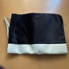 クラッチバッグ 黒と白のコンビネーション