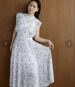 新品 Snidel Sustainableフリルワンピース ブルー 1サイズ