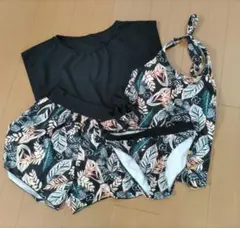 水着　タンキニ4点セット　ボタニカル柄