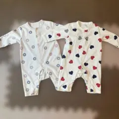 ベビー服 ロンパース カバーオール セット 花柄 ハート柄　60 70 女の子のサムネイル
