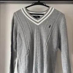 EAST BOY グレー Vネックセーター