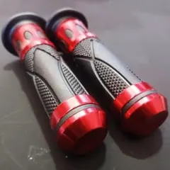 ハンドル バイク ラバー グリップ 22.2mm バーエンド 赤 スズキのサムネイル