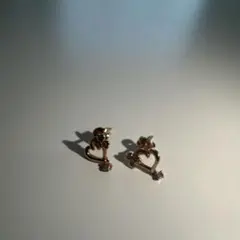 ゴールドハート型ピアス（両耳用）