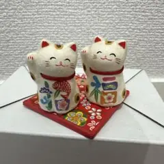 新品送料無料彩り招福招き猫（ミニ）龍虎作6毎年　縁起物令和７年日本製