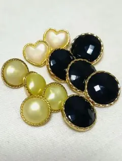 昭和レトロ アンティーク ボタン 手芸パーツ ゴールド系 いろいろ 11個セット