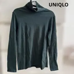 UNIQLO ユニクロ　カットソー　タートルネック　緑　グリーン　M