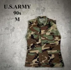 90s U.S. ARMY（M）米軍実物＊ベスト＊リメイク＊ウッドランドカモ柄