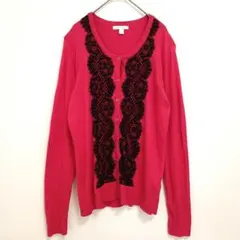NEW YORK&CO レースカーディガン ピンク US L（日本XL相当）
