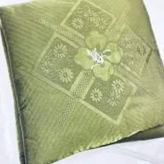 ♦️期間限定出品　座布団　大きめ　しっかり　緑　3枚セット