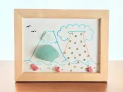 ✨シーグラスアート✨富士山とエンジェルラダー✨