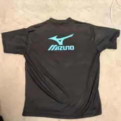 Mizuno 黒 Tシャツ 水色ロゴ
