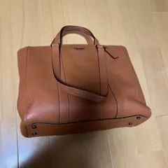 週末お値下げ　COACH オレンジ ブラウン　レザー トートバッグ